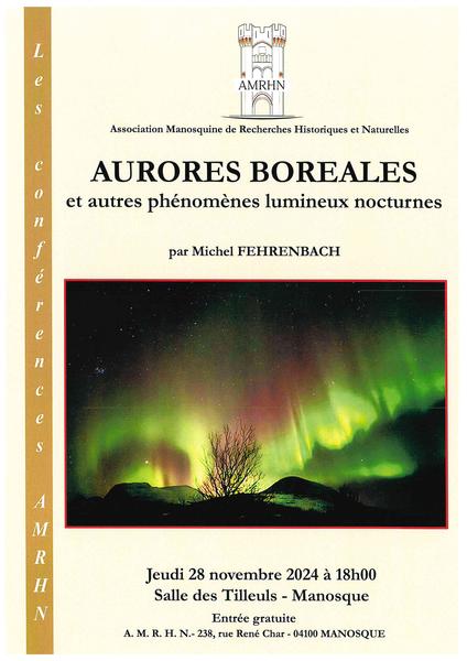 Conférence : Aurores boréales et autres phénomènes... Le 28 nov 2024