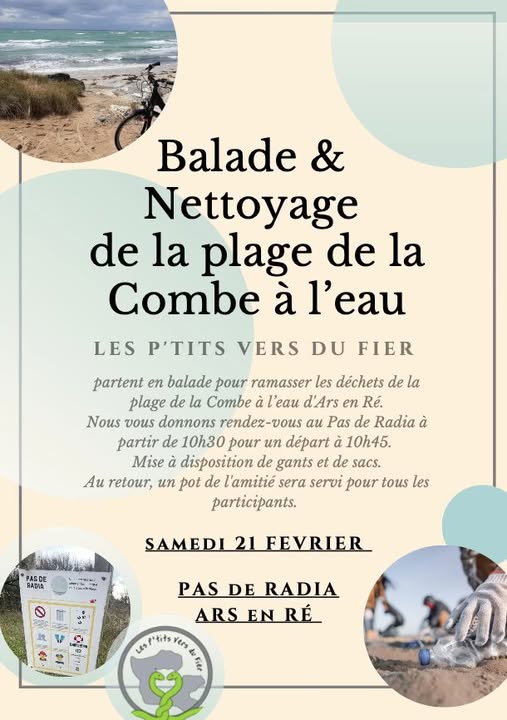 Nettoyage de la plage de la Combe à l'eau et balade