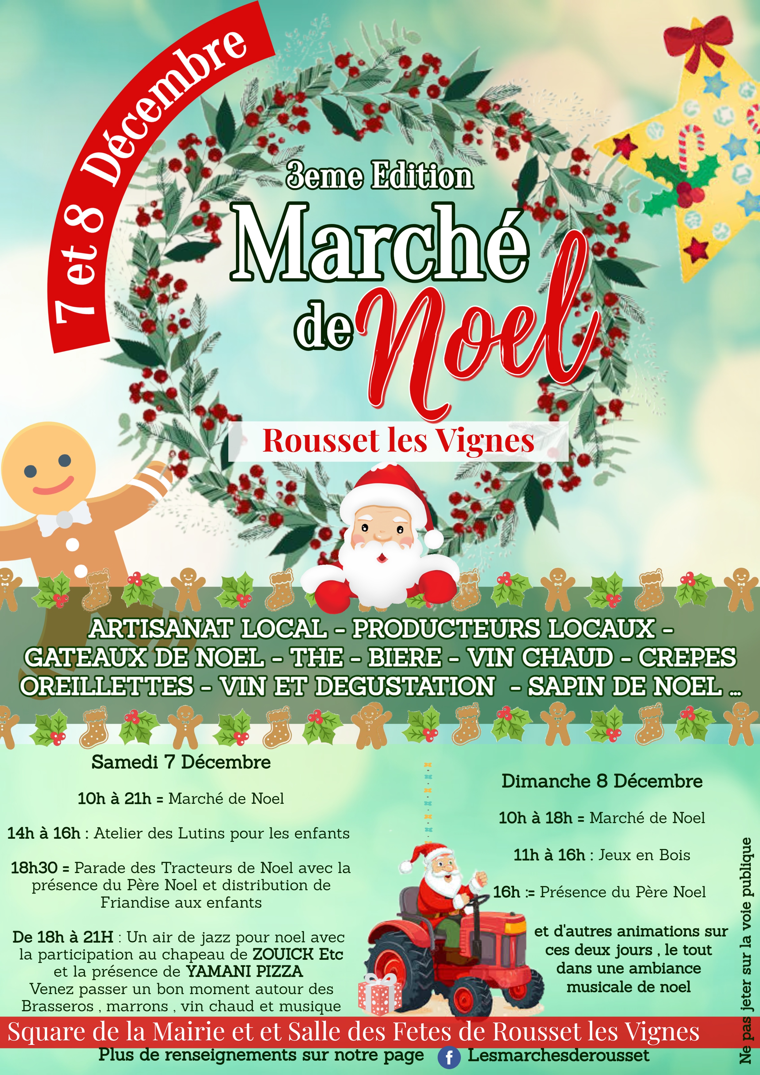 Marche de Noël de Rousset les Vignes et sa parade de tracteurs