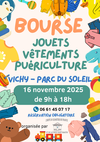 Bourse jouets vêtements puériculture