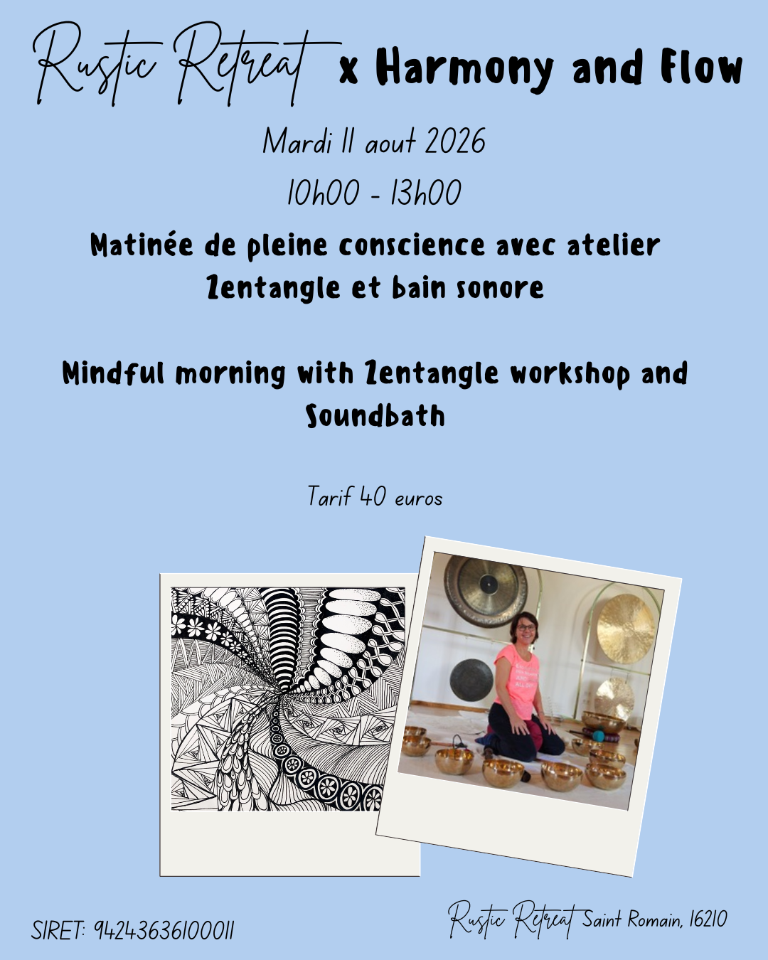 Matinée en pleine conscience : atelier Zentangle et bain sonore