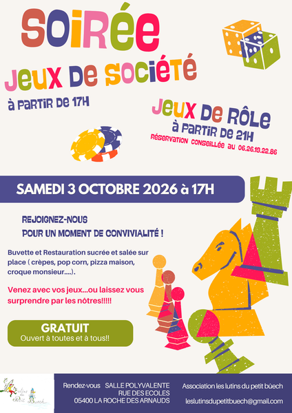 Soirée jeux de société