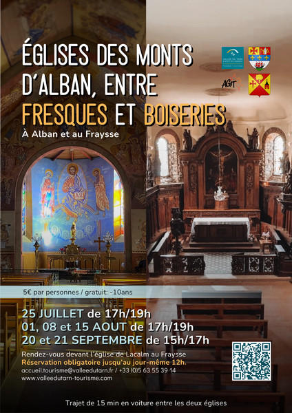 Entre fresques et boiseries, deux églises des Monts d'Alban