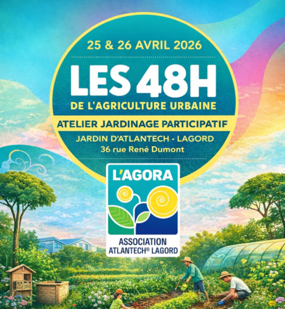 Atelier lasagne, rempotage, semis et balade plantes comestibles au jardin d'Atlantech