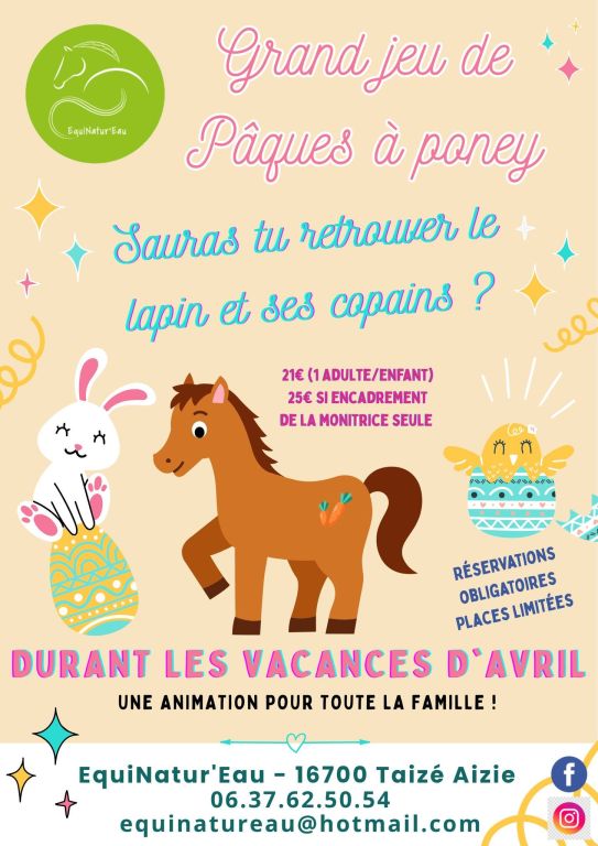Grand jeu de Pâques à poney