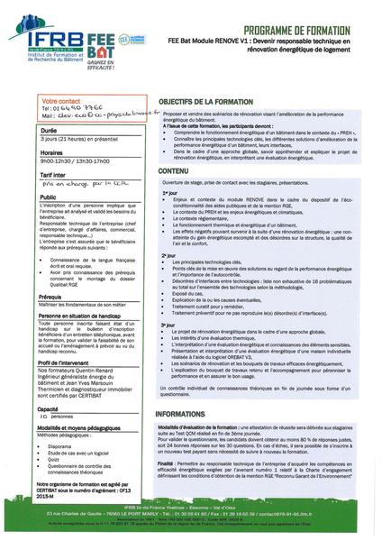 Formation FEEBAT RENOV - à destination des chefs d’entreprises et responsables techniques