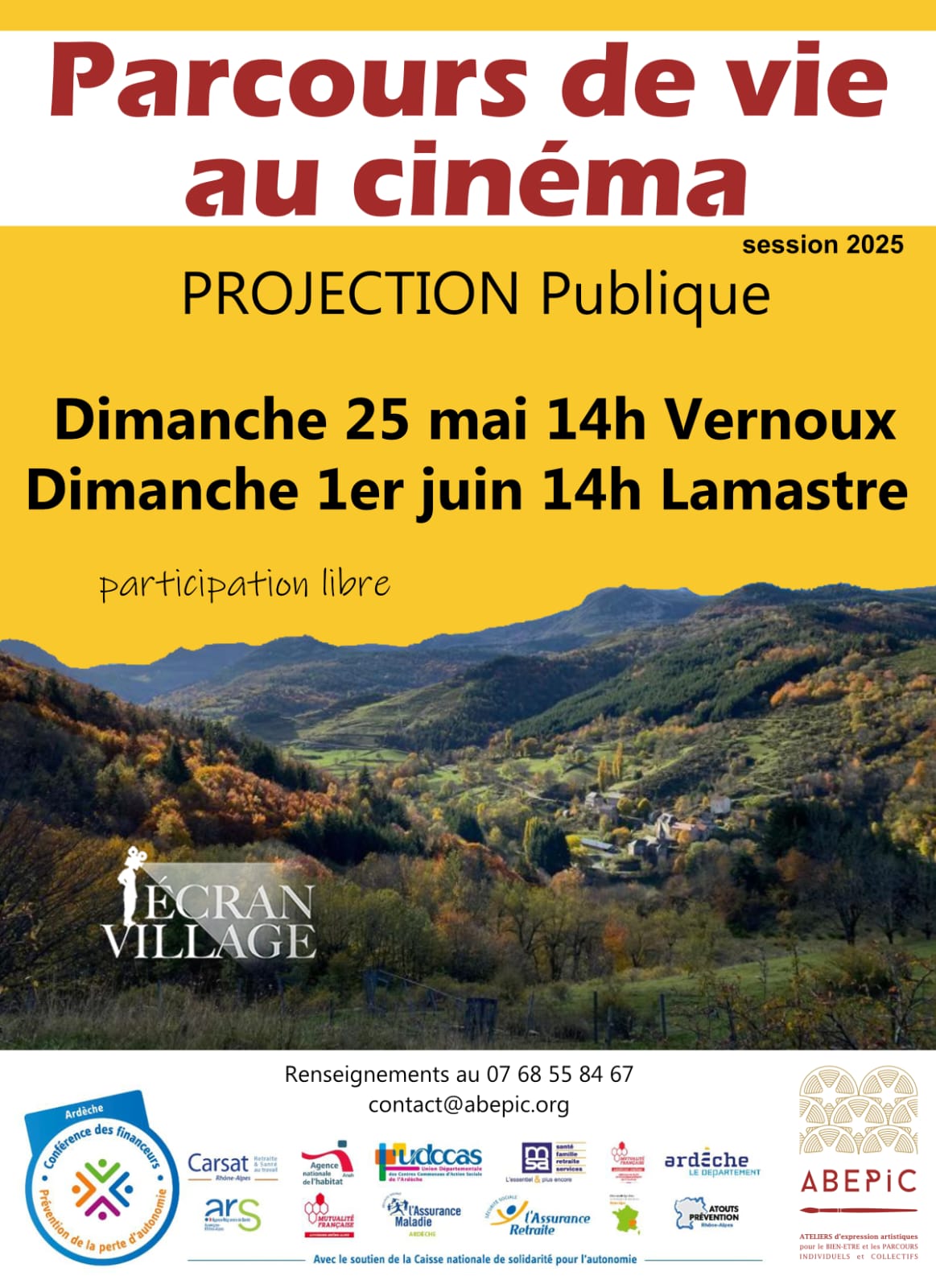 Alle leuke evenementen! : Projection cinéma du film Parcours de vie - session 2025