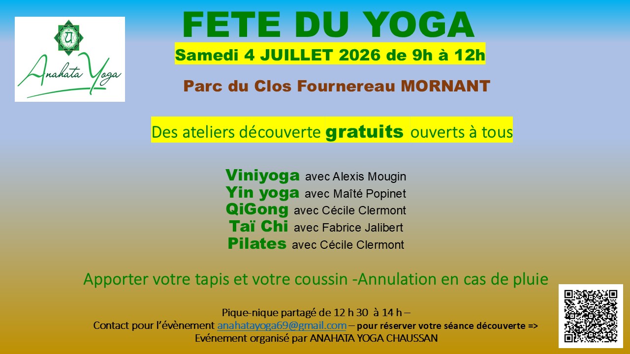 Affiche fête du yoga_Anahatayoga chaussan_MORNANT