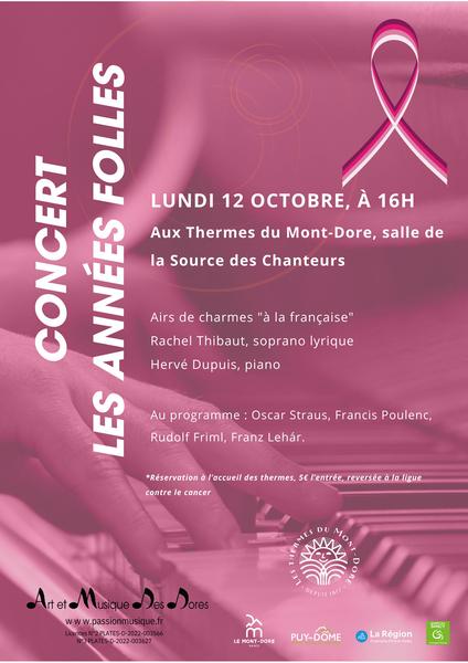 Octobre rose : concert Années Folles aux thermes du Mont-Dore