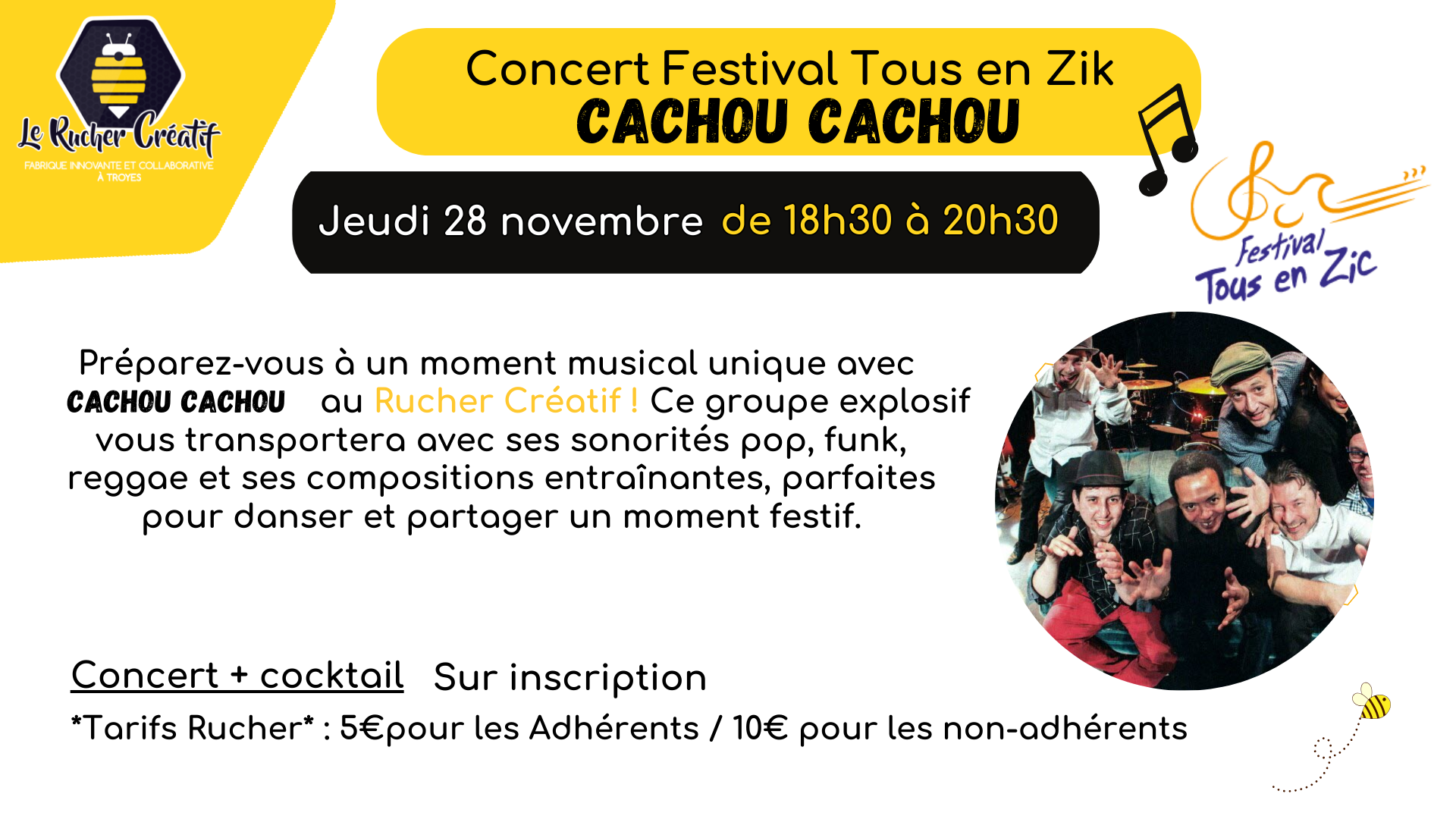 Concert Festival Tous en Zik - Groupe Cachou-Cachou