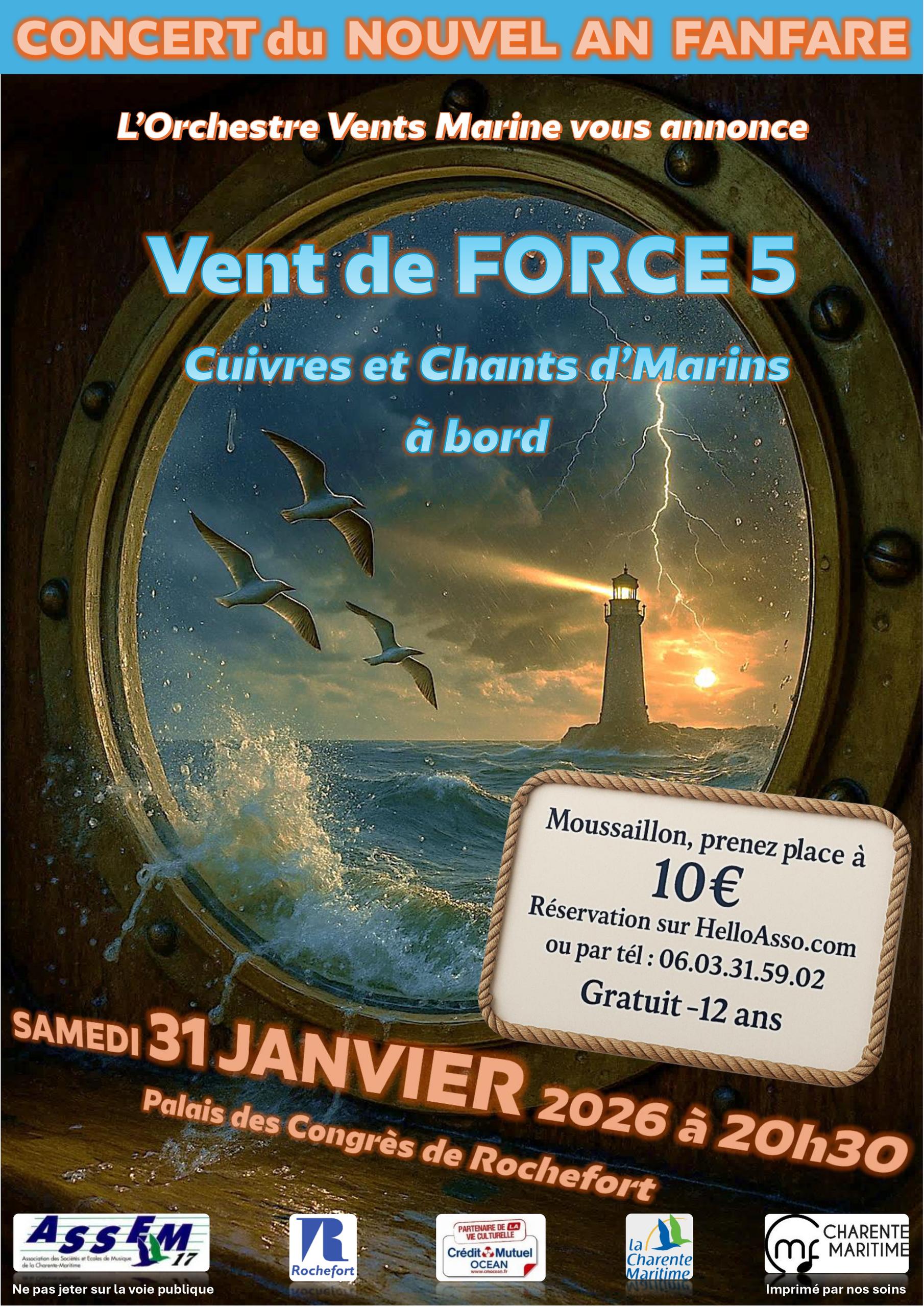 Concert cuivres, percussions et chants marins