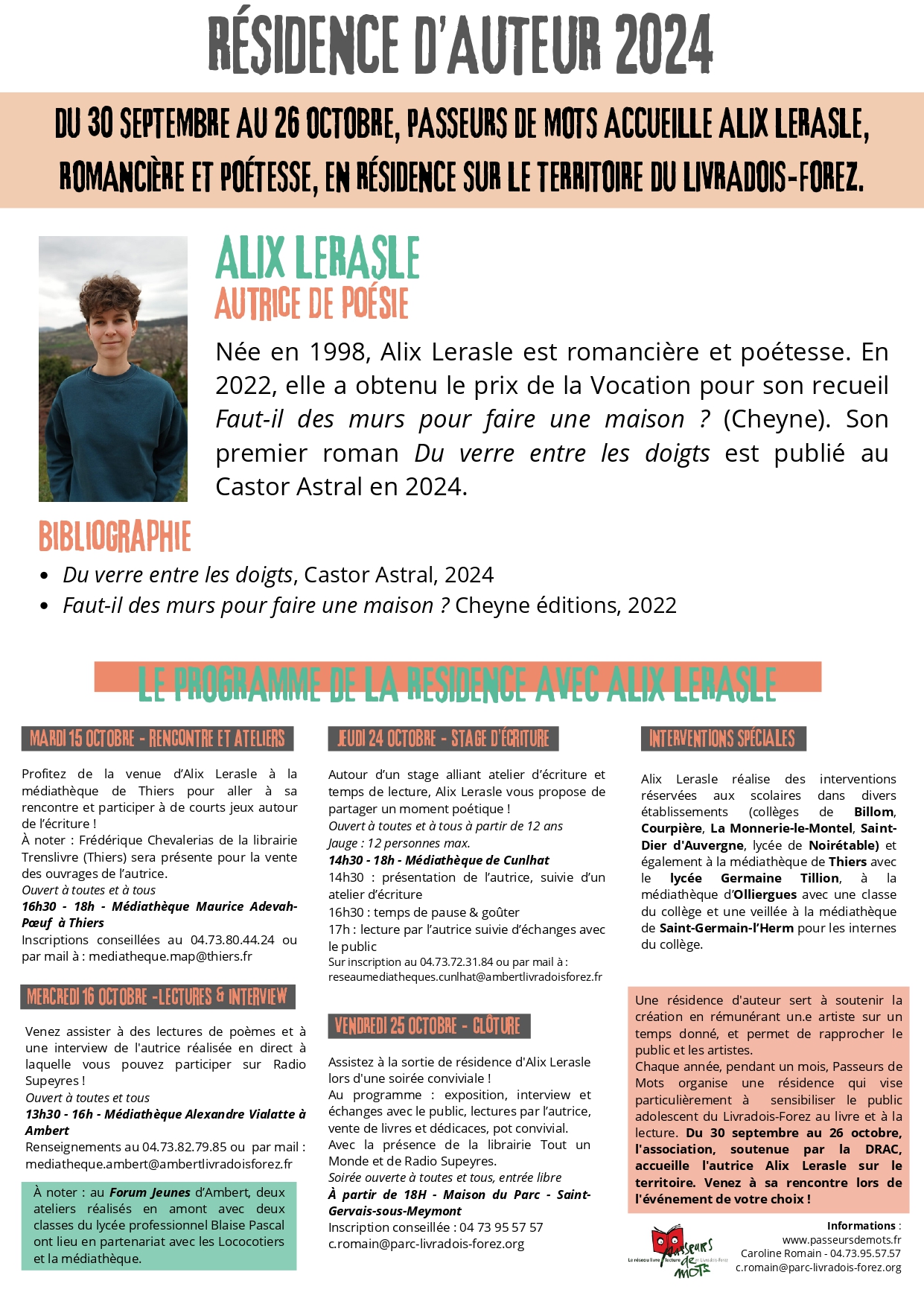 Soirée de clôture de la résidence d’auteur d’Alix Lerasle // Saint-Gervais-sous-Meymont