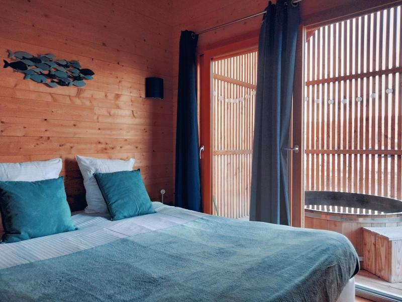 Chambre 1 cabane-spa tribu avec accès direct au bain nordique