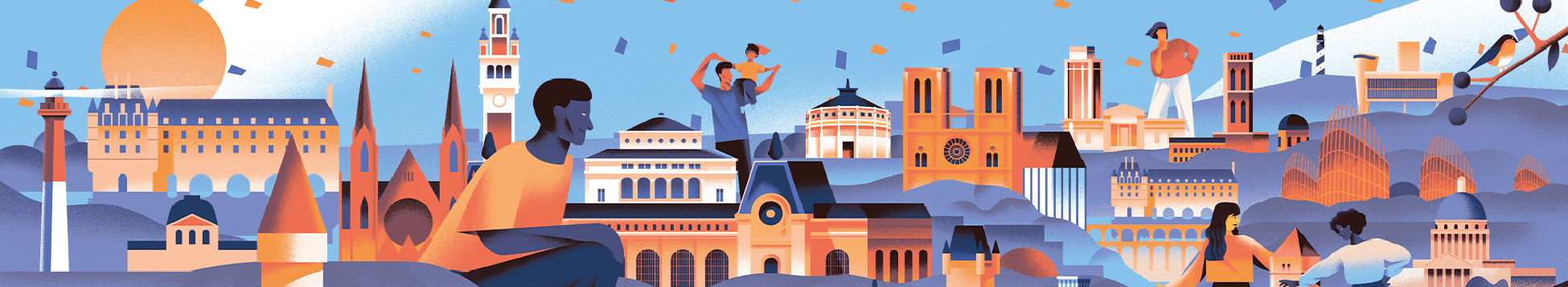 Illustration panorama ville