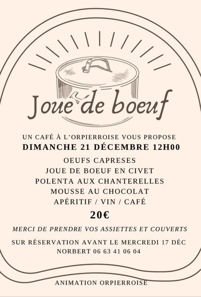 Repas joue de bœuf_Orpierre - © Animation Orpierroise