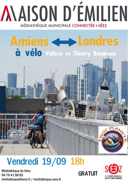 Amiens-Londres à vélo avec V. et T Bénarous  à la médiathèque