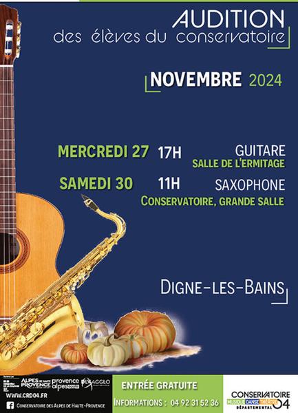 Audition des élèves du conservatoire Du 27 au 30 nov 2024