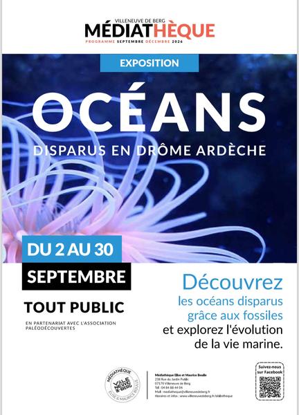 Exposition Océans disparus en Drôme Ardèche à la médiathèque de Villeneuve-de-Berg