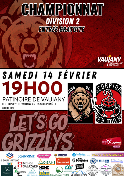 Match de Hockey D2 : "Grizzlys de Vaujany" vs "Les Scorpions de Mulhouse"