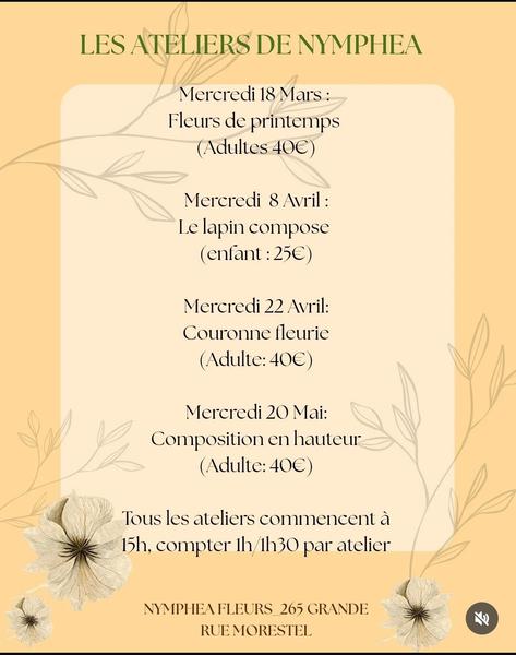 Atelier floral pour adultes : les ateliers de Nymphéa_Morestel