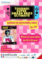 Tournoi jeux vidéo de Super smash bros ultimate !