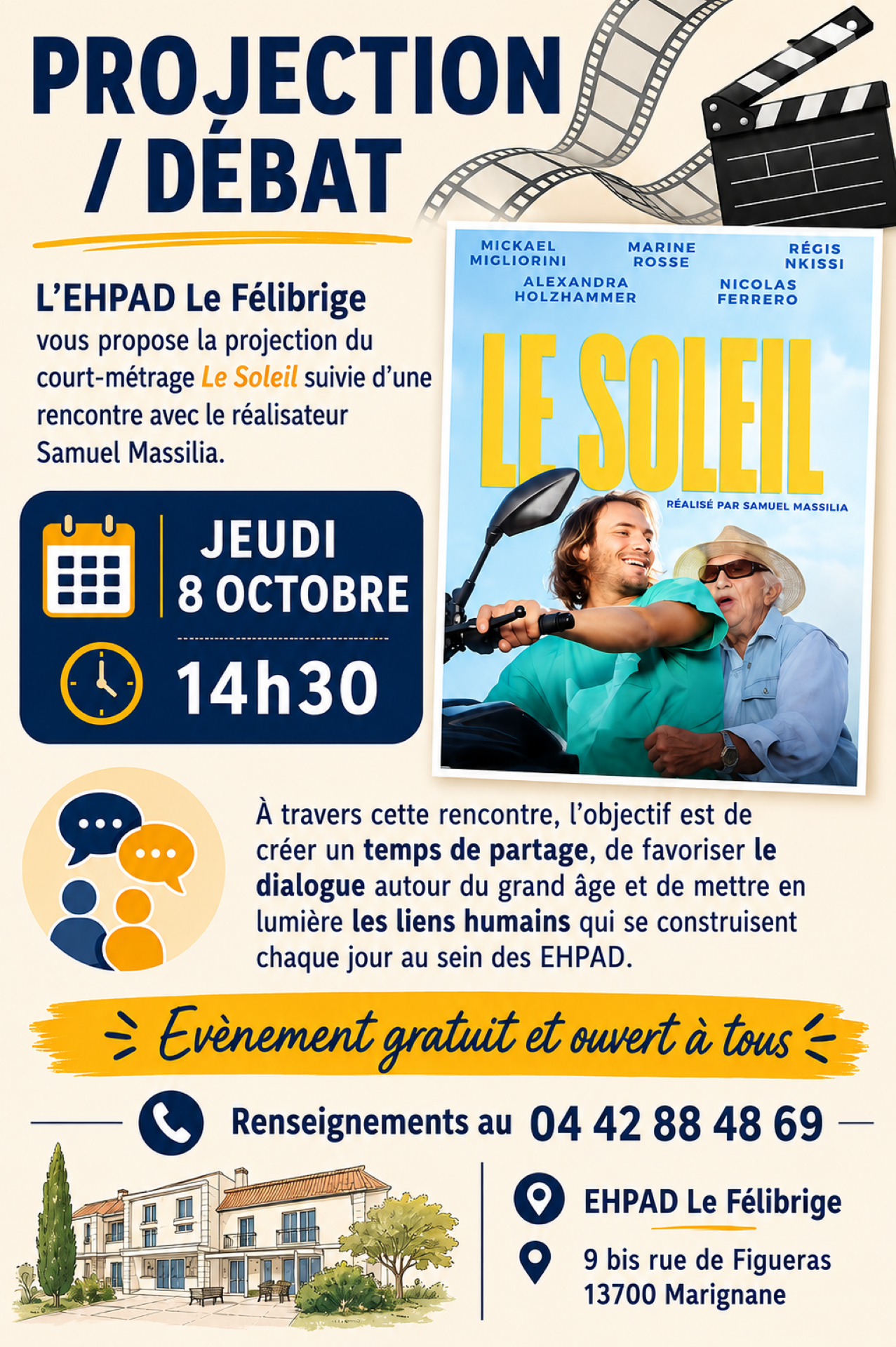 Projection et débat à la maison de retraite Le Félibrige