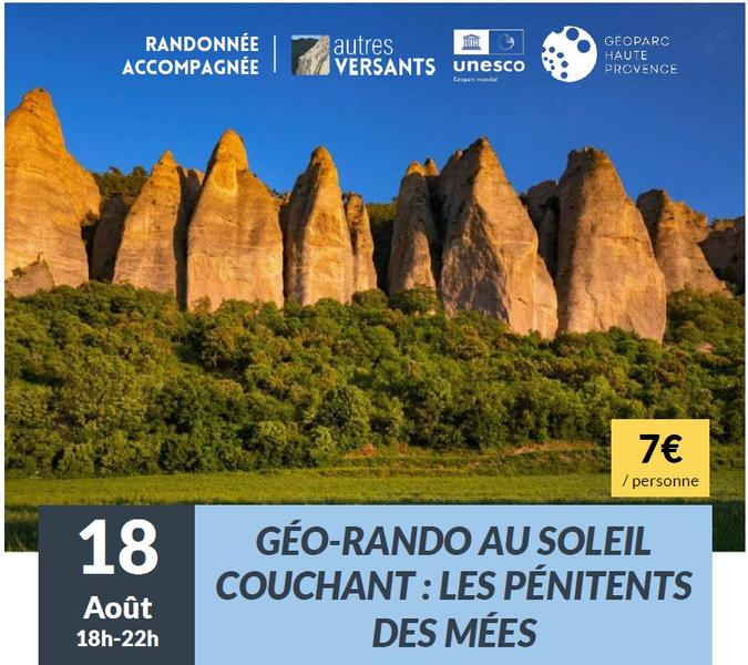 Géorando au soleil couchant : les Pénitents des Mées_Sisteron
