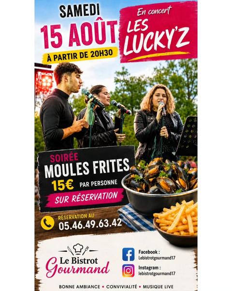 Soirée Moules Frites et Concert au bistrot gourmand