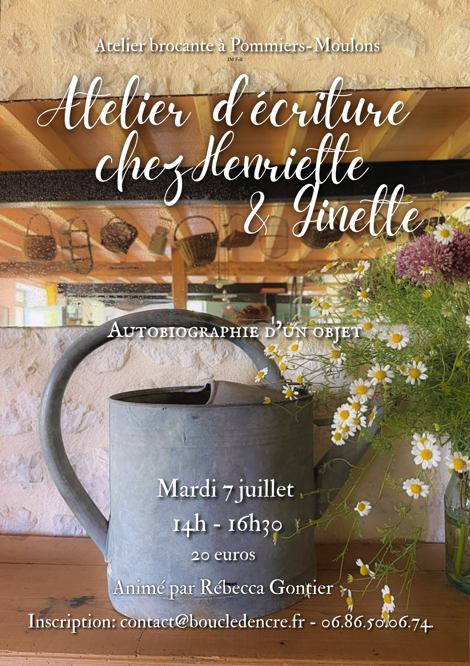 Atelier d'écriture chez Henriette et Ginette