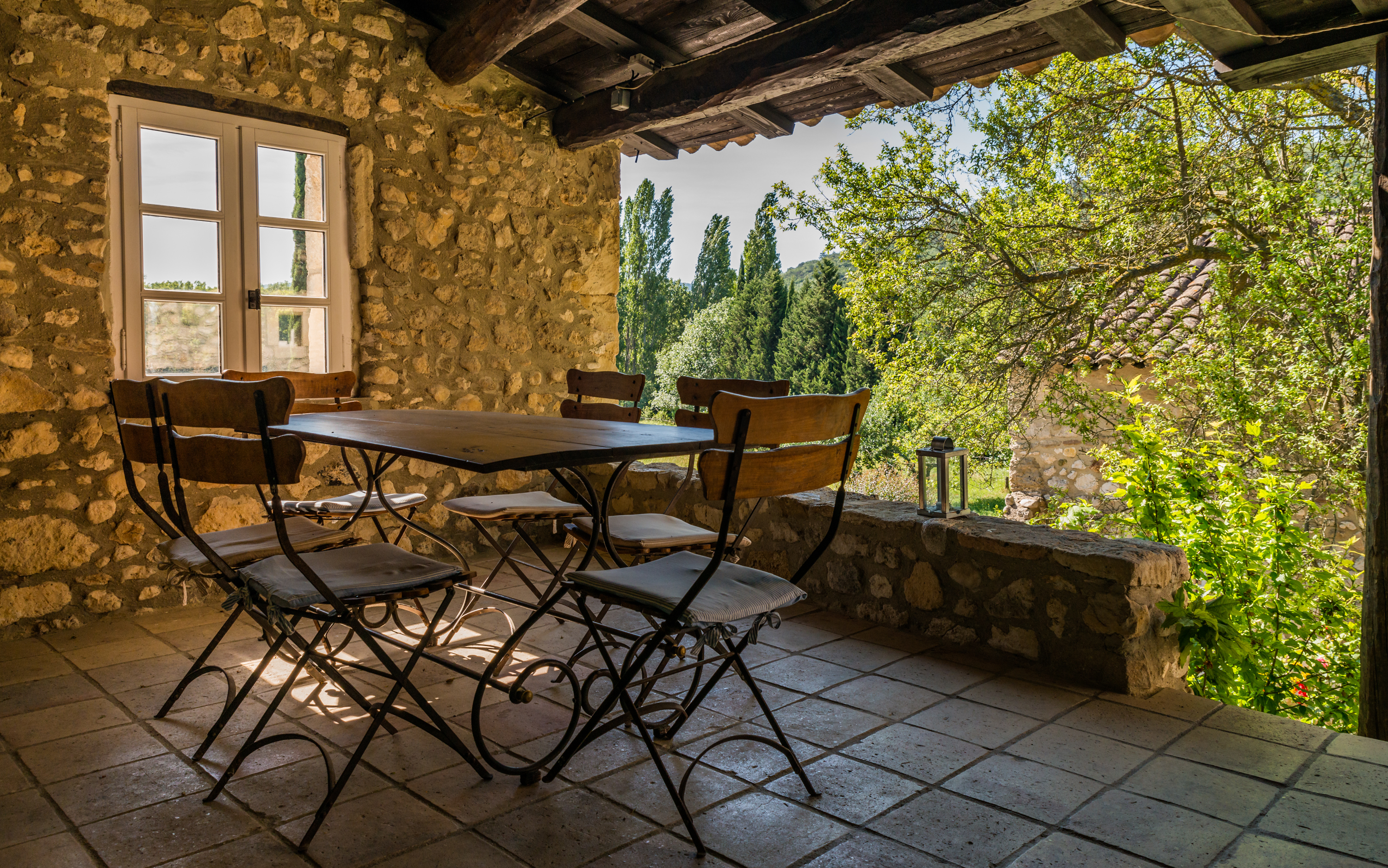 Terrasse couverte - La Croix du Grés - Gîte Papillon