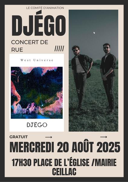 affiche - © comité d'animations de Ceillac Concert de rue : Djégo_Ceillac - © comité d'animations de Ceillac