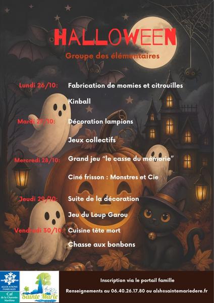 Animations au Centre de Loisirs - Halloween (élémentaires)
