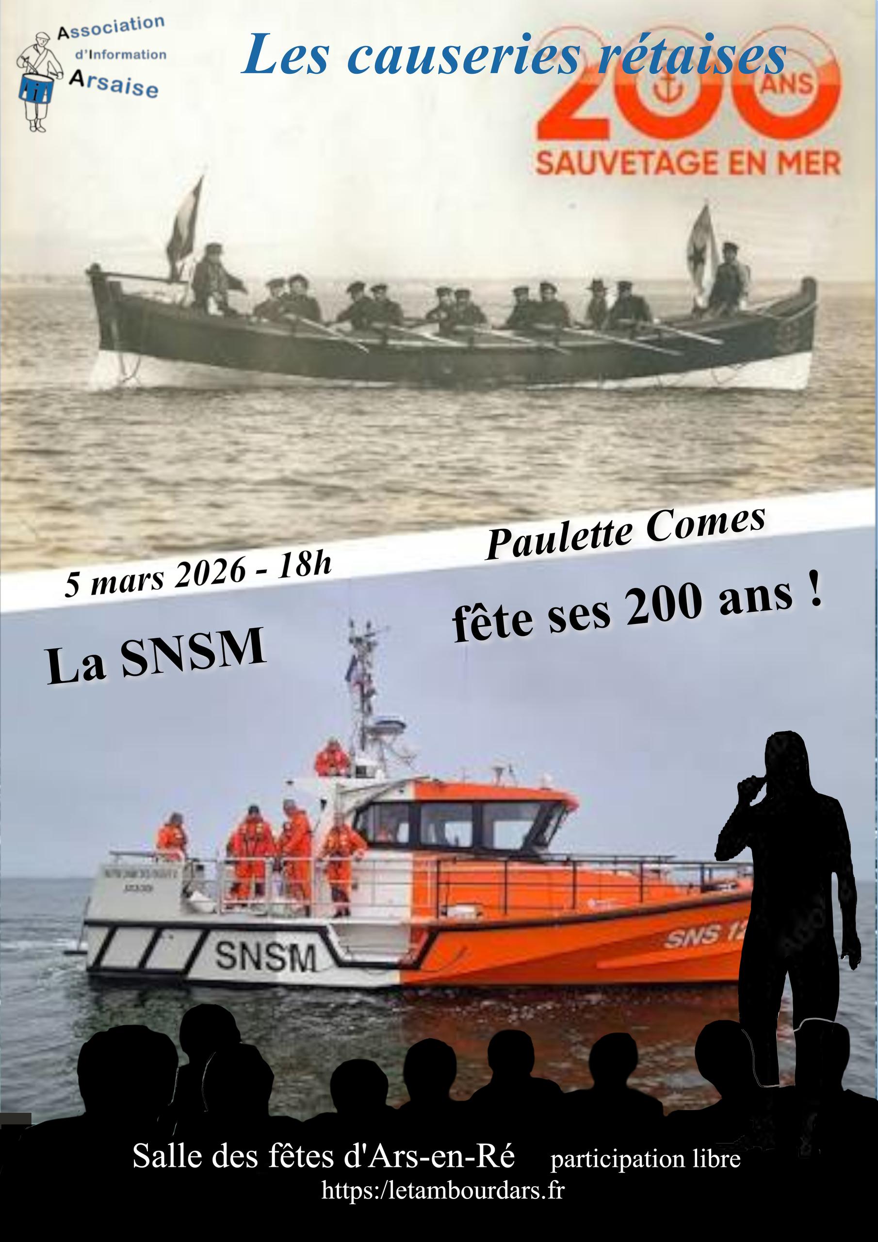 Causeries rétaises - La SNSM fête ses 200 ans !