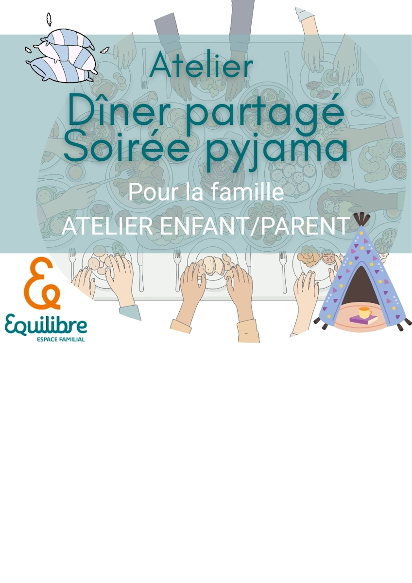 Repas partagé du soir et soirée pyjama