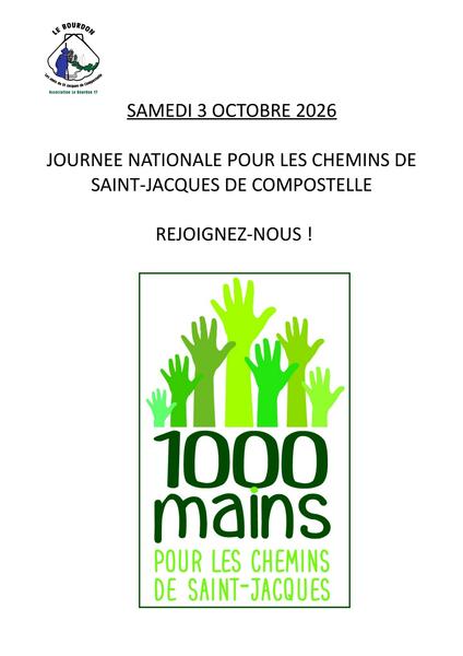 1000 mains journée nationale pour les chemins de Saint Jacques de Compostelle
