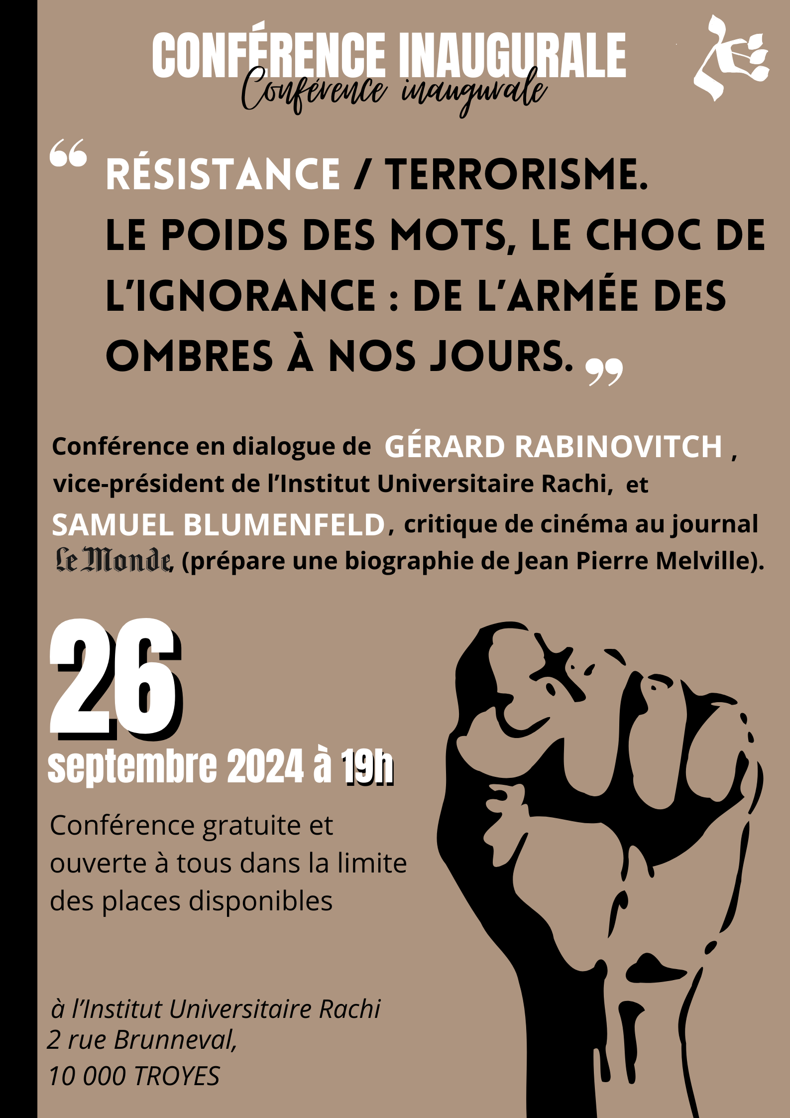 Conférence inaugurale : 