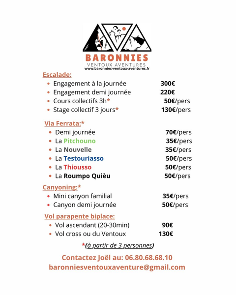 Escalade,Via ferrata, canyoning, baptême parapente  avec Baronnies Ventoux Aventures - Buis-les-Baronnies