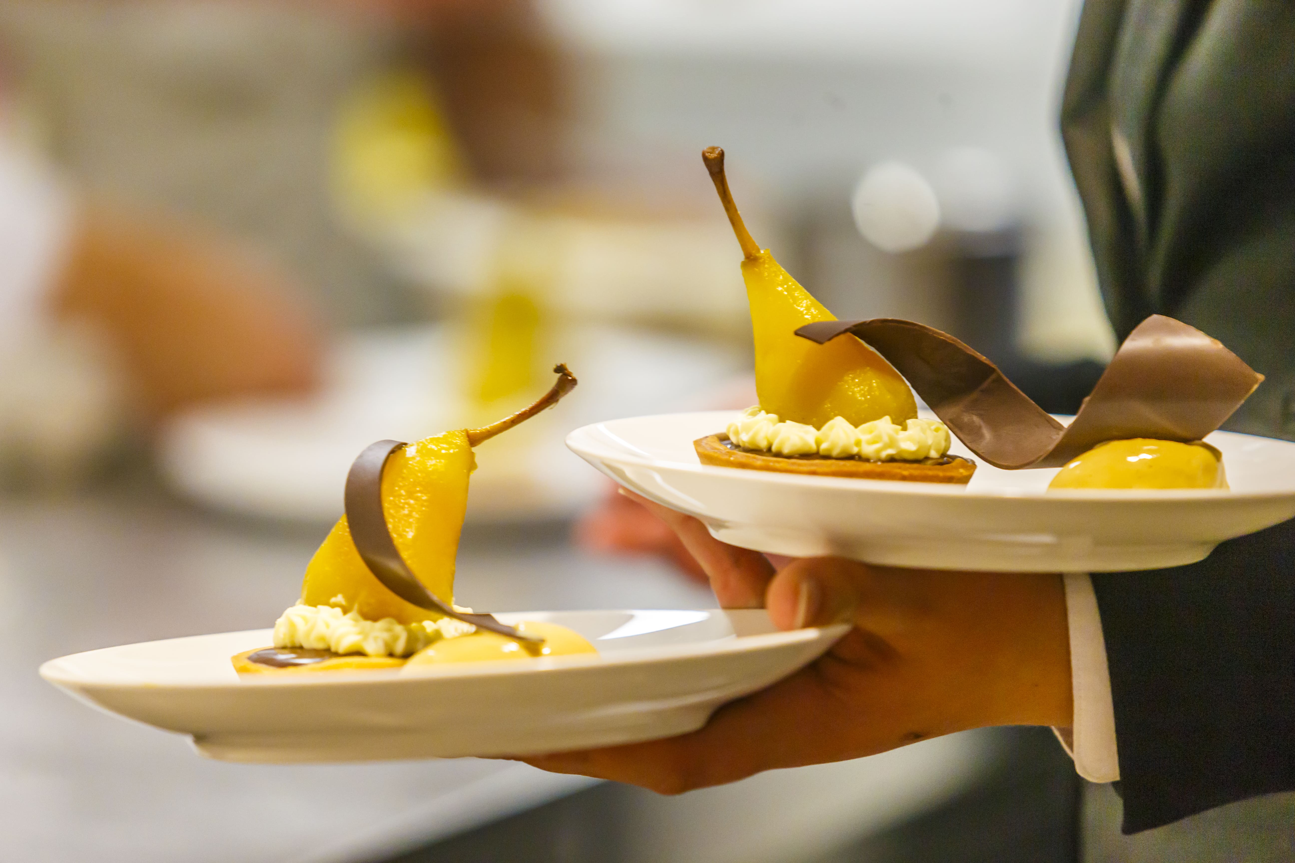 Dessert à l'assiette en service