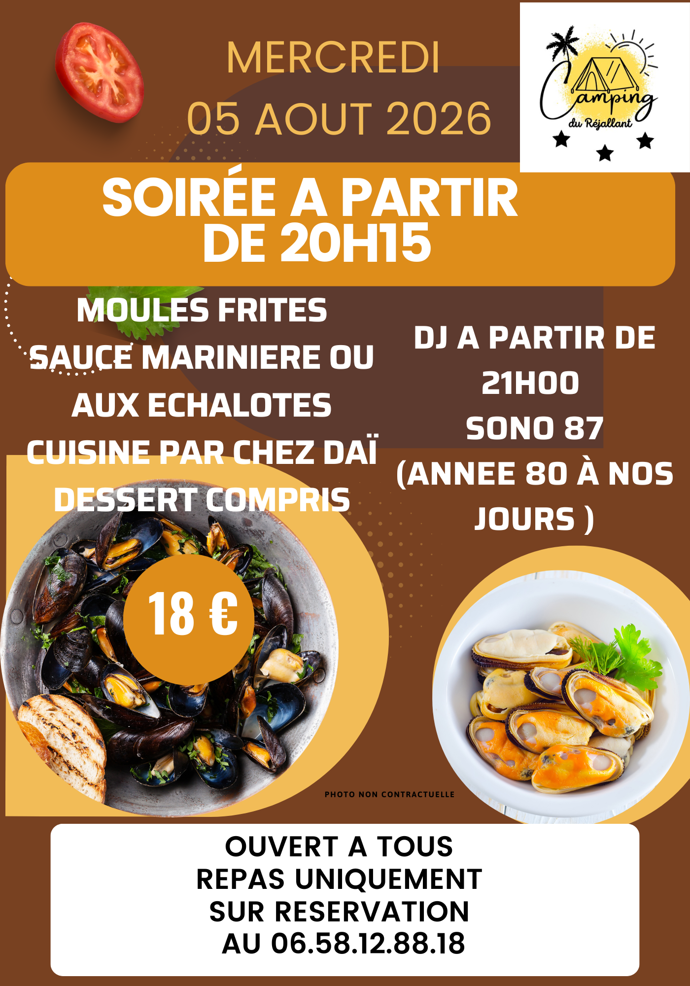 Soirée moules/Frites marinières ou échalotes