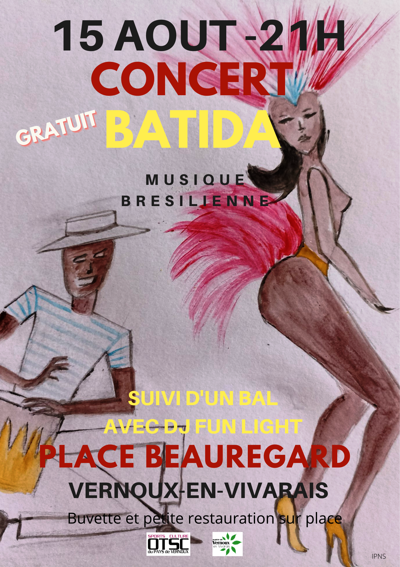 Soirée concert/bal : concert du groupe Batida (musique brésilienne) + bal avec sono DJ Fun Light