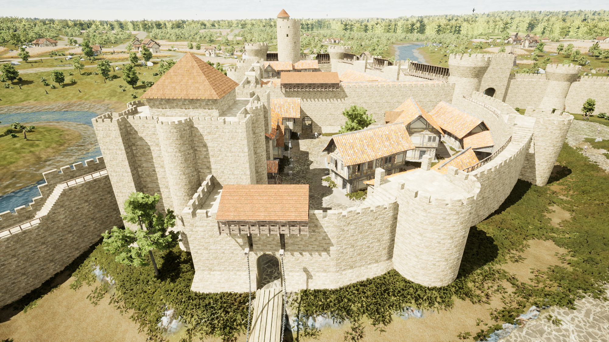 Vue depuis l’entrée du château