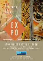 Exposition aquarelles pastel et sable avec Art'Mada_Villard-de-Lans