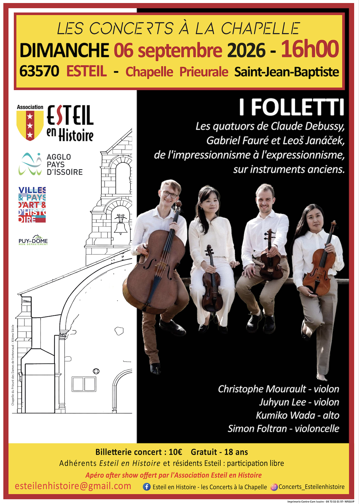 Les concerts à la chapelle du prieuré d'Esteil