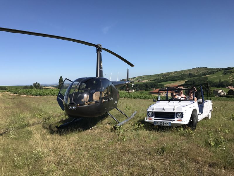Arrivée en hélicoptère