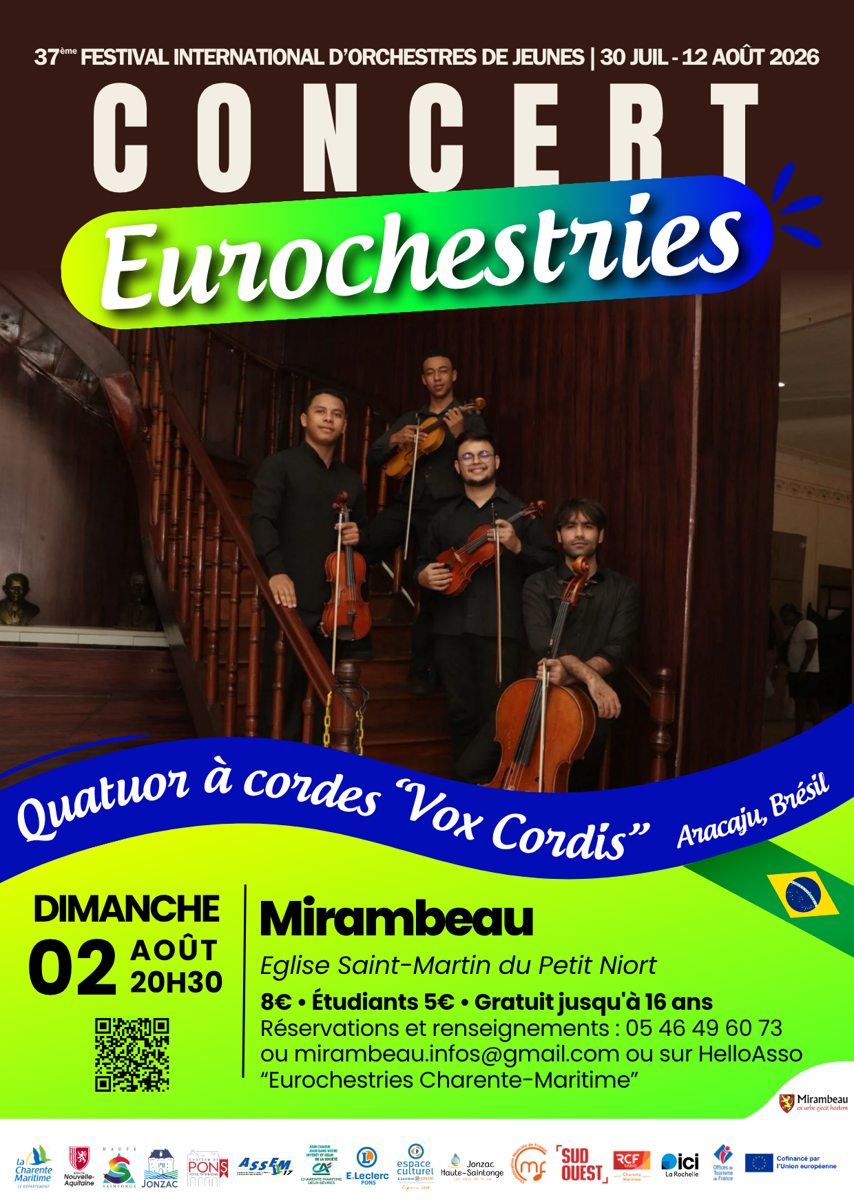 Concert de Quatuor à cordes "Vox Cordis" d'Aracaju (Brésil) - 37ème festival international des Eurochestries