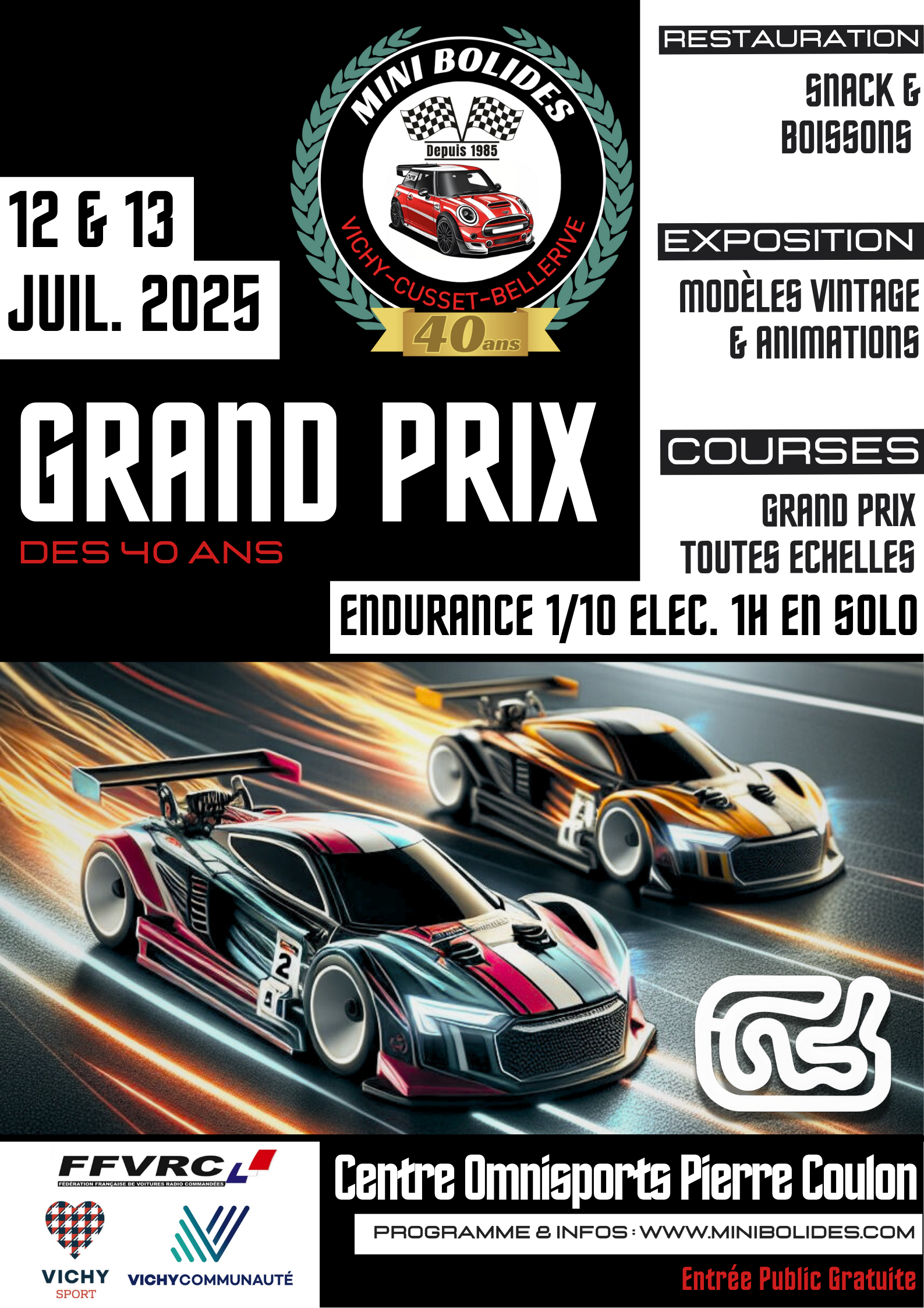 Course de voitures radiocommandées : Grand Prix des 40ans des Mini Bolides