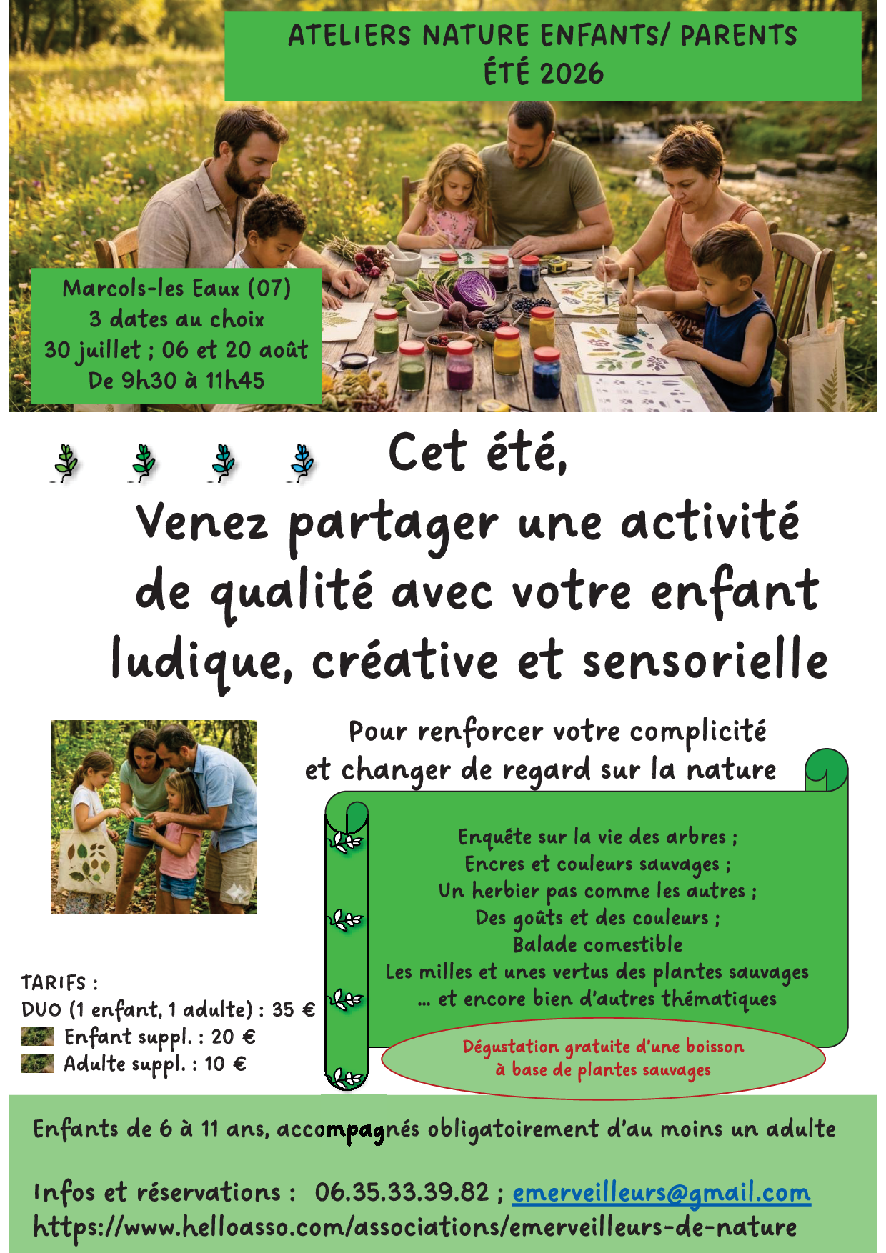 Atelier "Nature" pour les enfants et leurs parents | durée 2h15