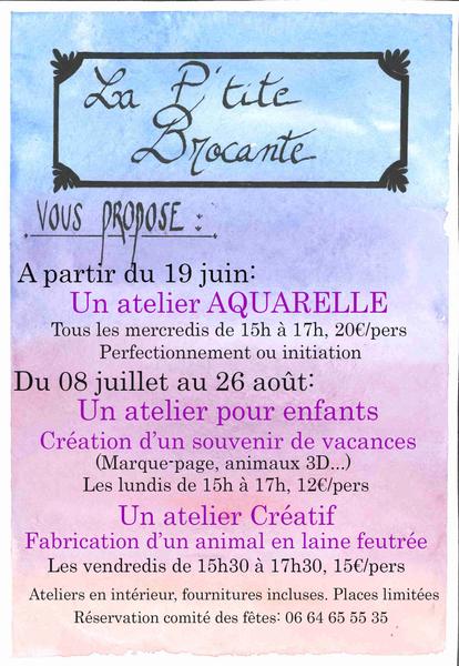 affiche - © La P'tite Brocante Atelier aquarelle : initiation ou perfectionnement_Ceillac - © La P'tite Brocante