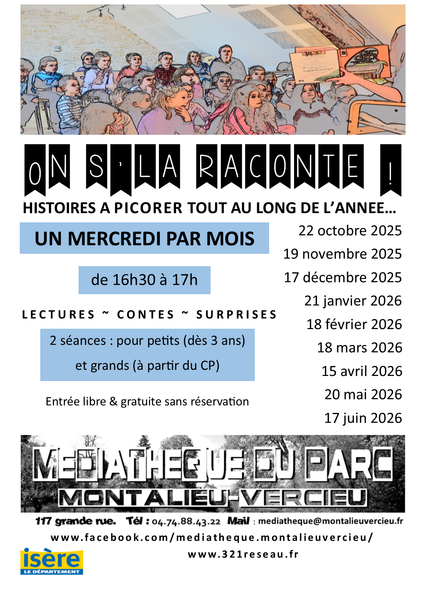 Temps de conte : on s'la raconte à la médiathèque de Montalieu-Vercieu