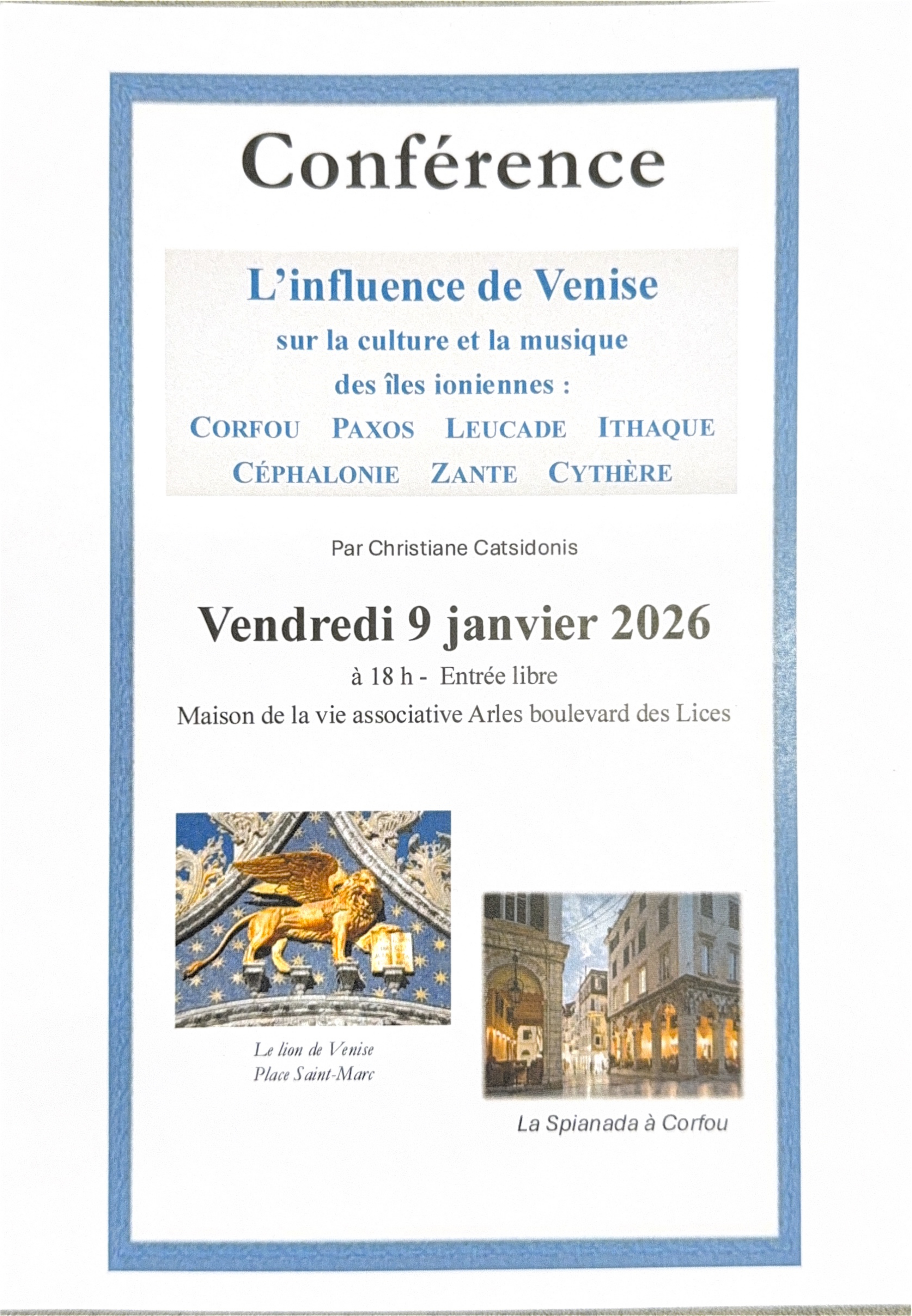 Conférence – L’influence de Venise
